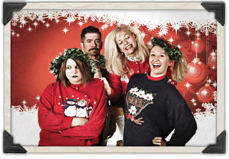 Core Creative's Awkward Family Christmas - Classic Heather - Pictured: Heather Markovich, Colin Deval, Beth Crivello-Wagner and Chelsey Orlikowski